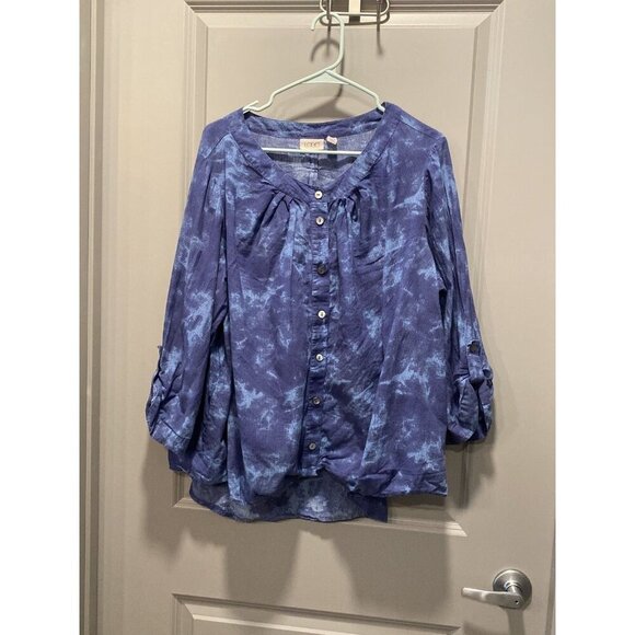 LOGO by Lori Goldstein Tops - Logo by Lori Goldstein Blue TyeDye 2x blouse